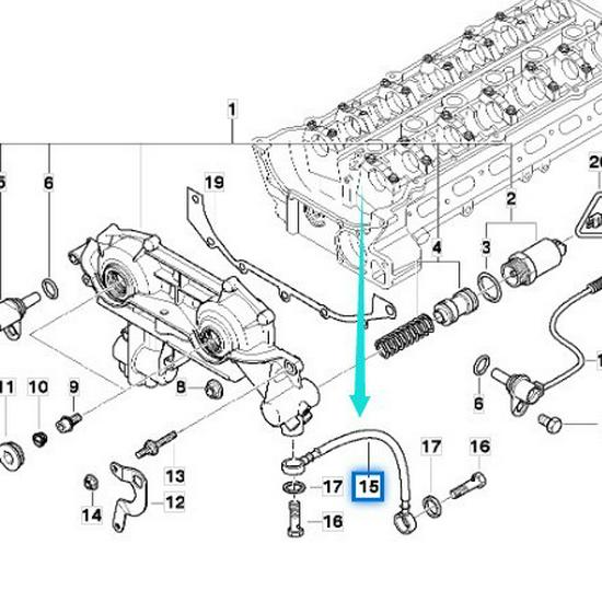 BMW 5 Series M54 Engine Oil Line 11361705532
