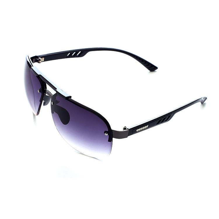 2023 Nieuwe Zonnebril UV 400 Vintage Punk Randloos Rechthoekig Heren Modebril Trendy Klein Montuur Zonnebril Randloos Oogwerk black