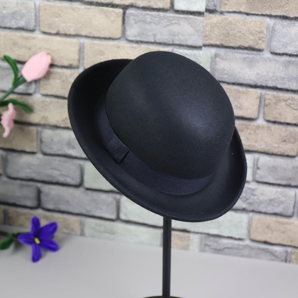 Japan-Korea Wool Felt Fedora: Autumn-Winter Bow Up-Brim Hat, Korean Style Jazz Versatile Casual Gentleman Hat