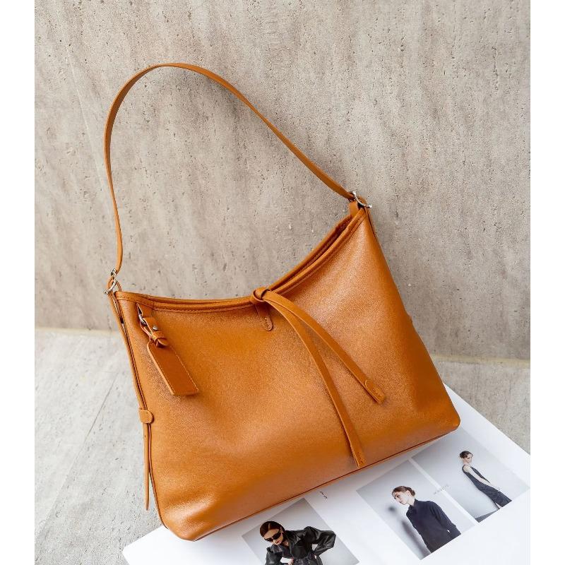 Women's Genuine Leather Handbag Spacious Vintage Shoulder Bag for Women Soft Leather Minimalist Fashi Commuter Crossbody Bag