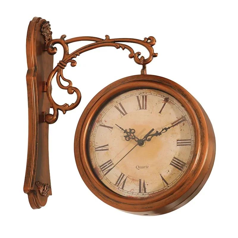 Home Fashion Living Room Clock Double Sided Wall Clock Modern Simple European Wall Clock