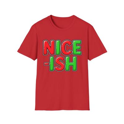 Nice-ish T-Shirt | Funny Christmas Bubble Letter Graphic