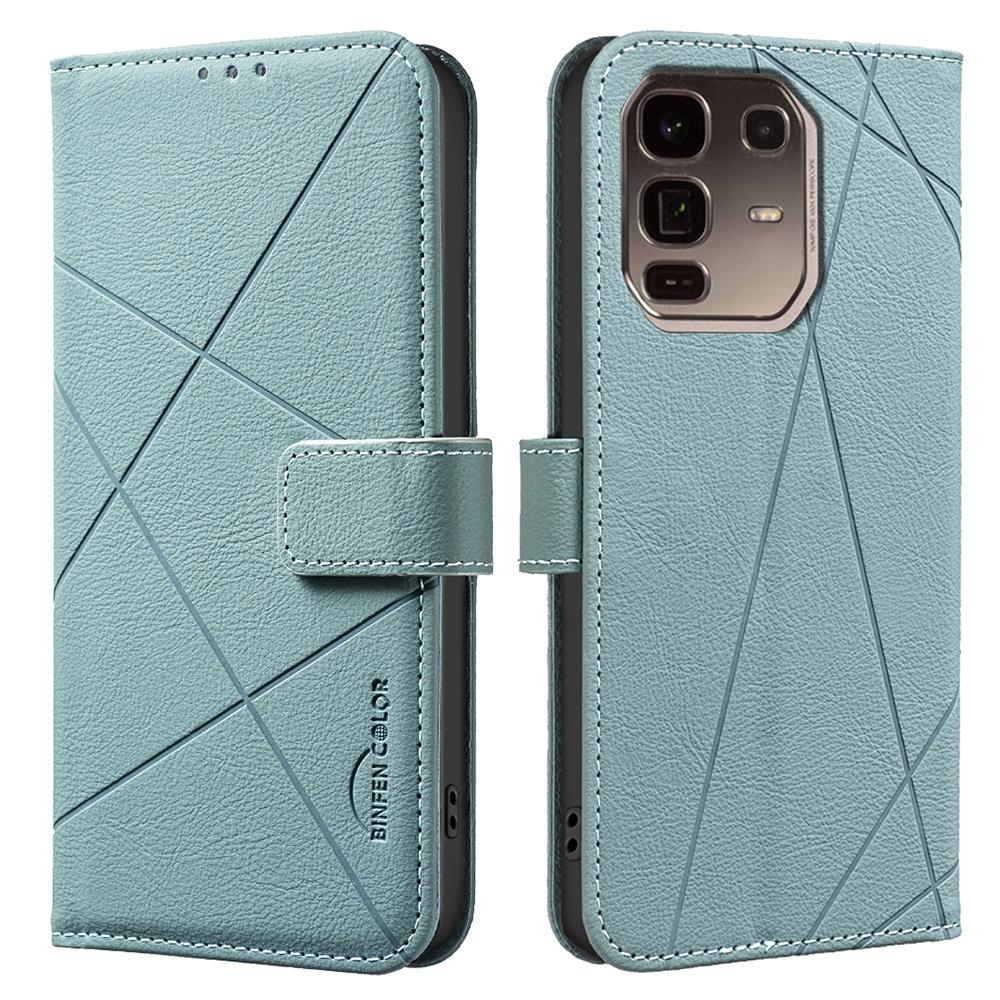 For Infinix Note 50 Pro+ 5G Case BINFEN COLOR BF35 Geometry Imprinted Leather Phone Cover RFID Blocking Wallet Stand