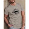 Men's Summer 100 Cotton Fashionable Casual Loose Plus Size Compass Pattern Printed Sports Round Neck Short Sleeved T-shirt Top