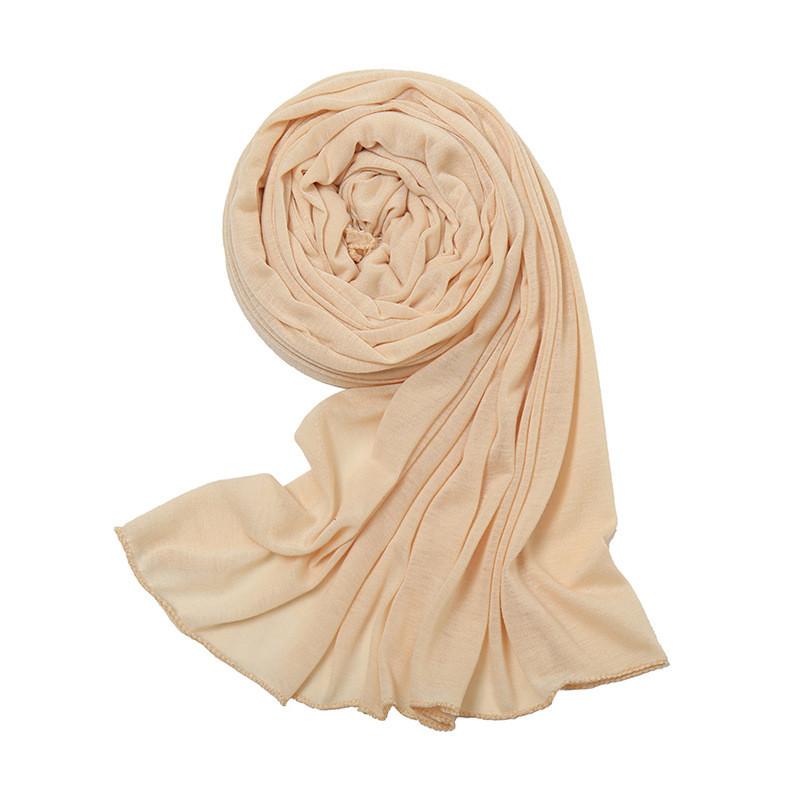 Light Cotton Monochrome Scarf Wrap With Stretch Breathable Fabric For Casual Wear