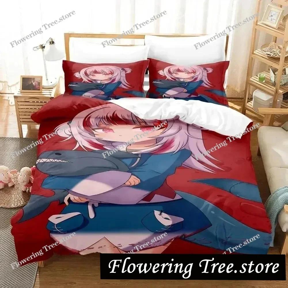 G-Gawr Gura Reflect Fanart holoMyth Bedding Set Duvet Cover Bed Set Quilt Pillowcase Comforter king Queen Size Boys Adult 025