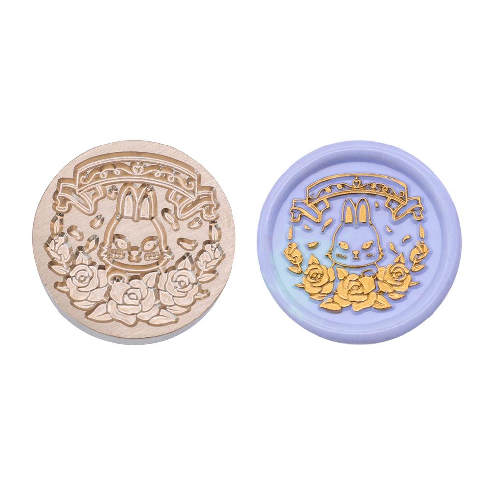 DIY Wax Grain Seal Head Ornamental 25mm Embossed Seal Head Craft Supplies Round Envelope Decorative for Packaging Scrapbooking