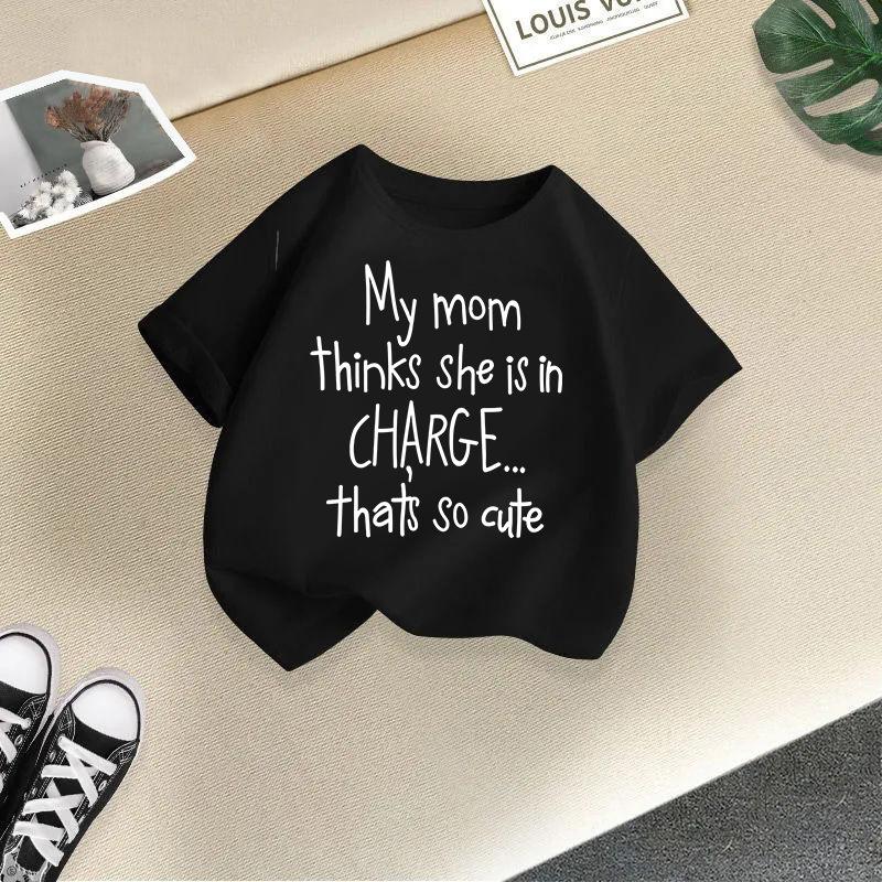 Children T-shirt 2-13Y Loose-fit Casual O-Neck Short-sleeve T-shirt Letter Printed Kids 100% Cotton Clothes Tops