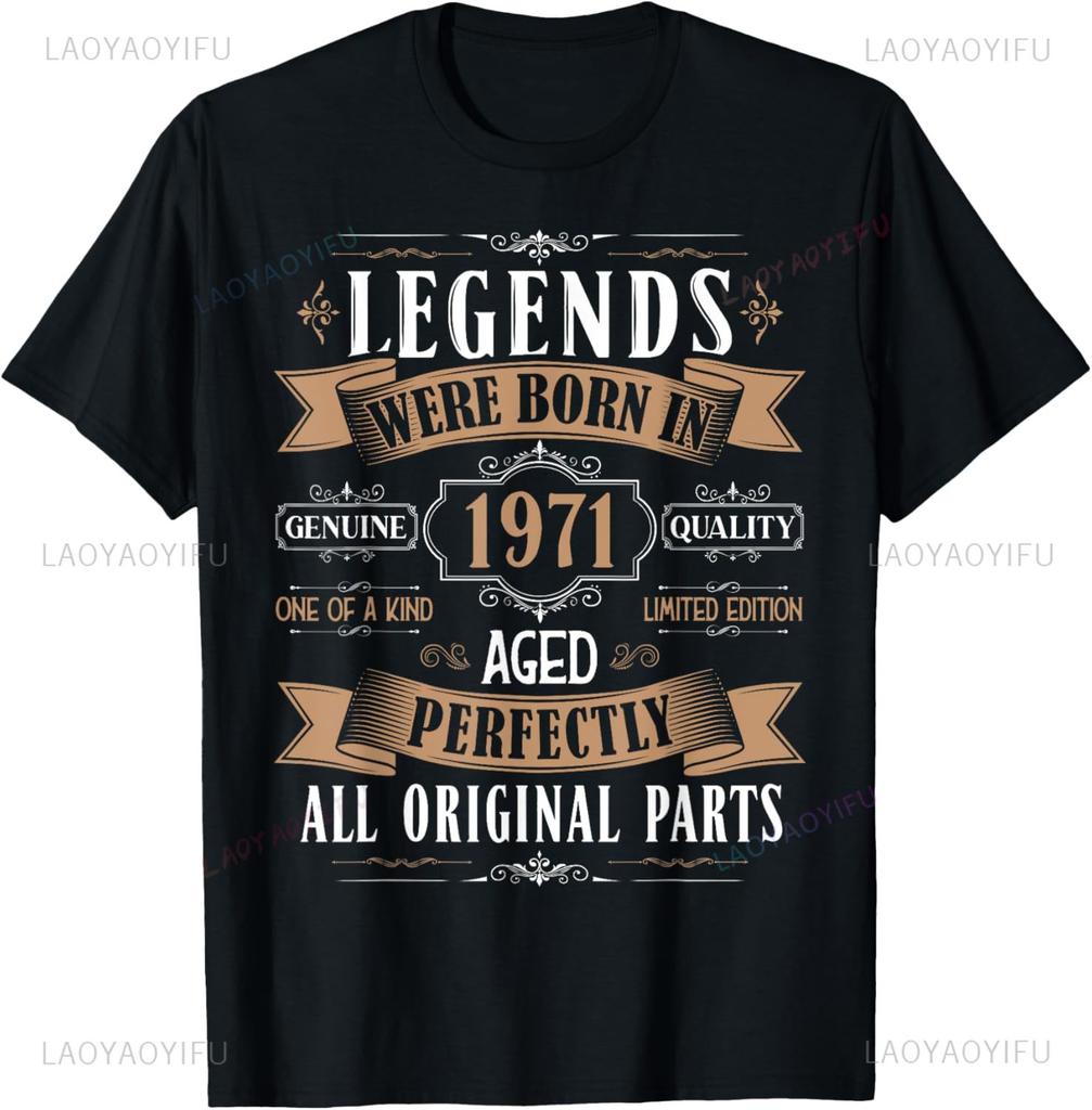 55th Birthday Tee 55 Years Old Vintage Legends Born in 1971 TShirt Print Cotton Design Gifts T Shirts Streetwear Camisas