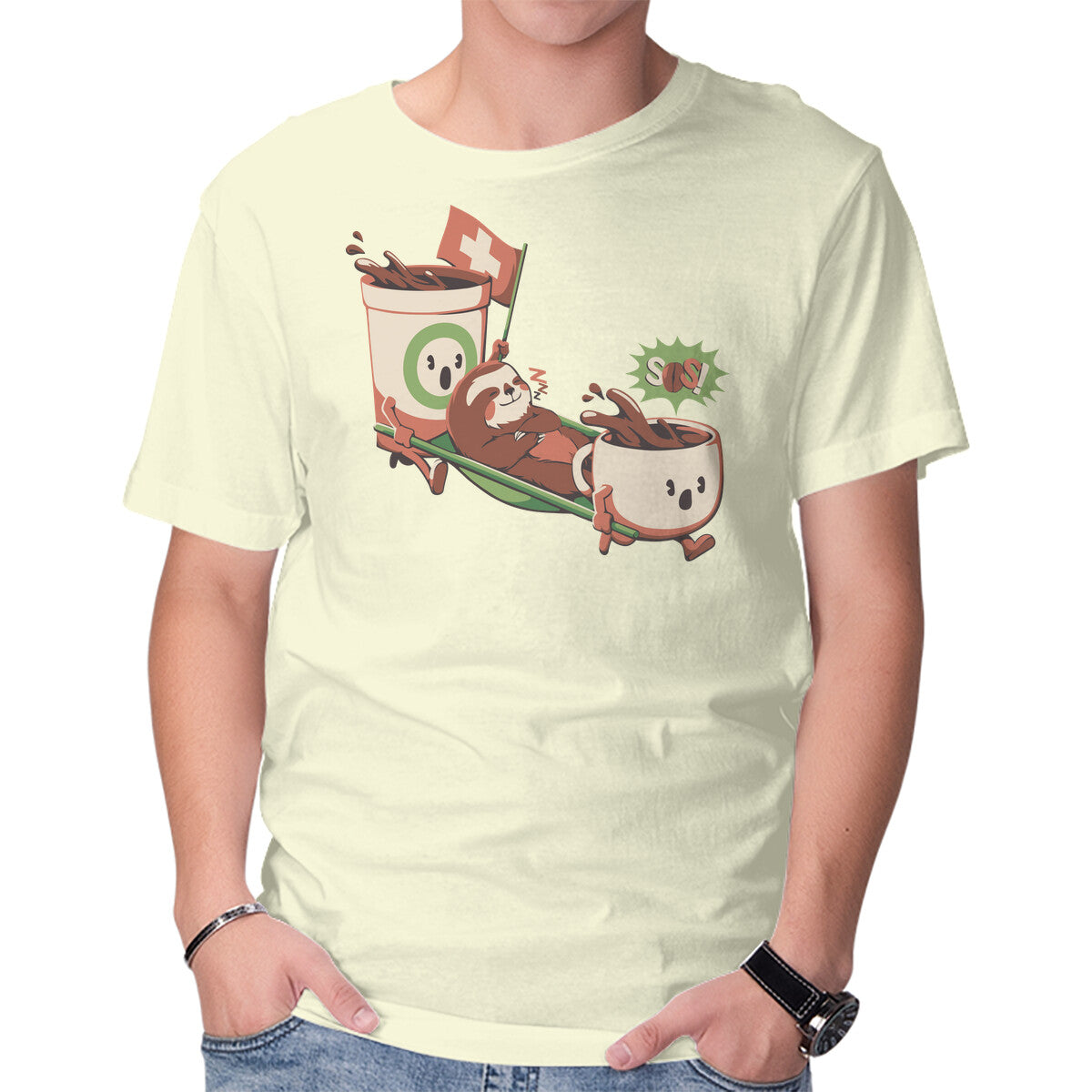 Unisex Crew Neck T-Shirt Coffee Rescue Graphic Short Sleeve Casual Tee XXXL