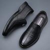 Soft Genuine Leather Shoes Mens Loafers Flat Brand Casual Father Shoes Comfortable Men Party Shoes Pure Black