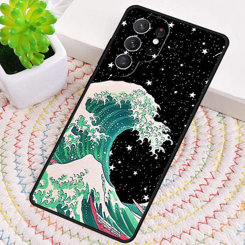 Japanese Wave Art Silicone Phone Case For Samsung Galaxy Note 10 Pro S26 S25 S24 S23 S22 S21 Plus S25Ultra Capa Cover