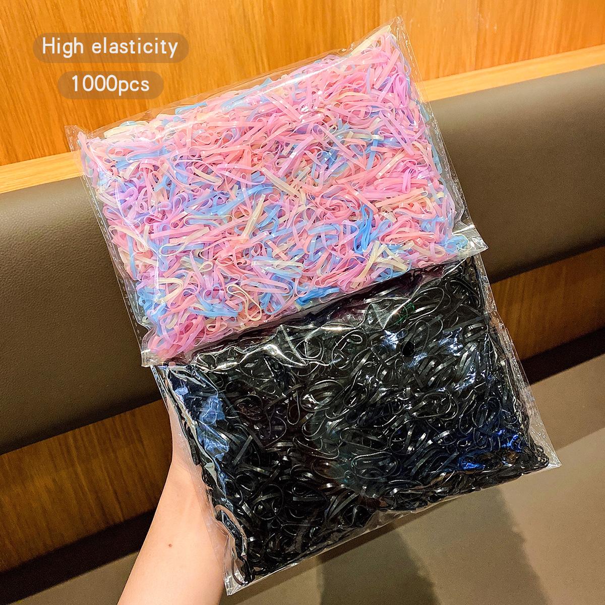 

1000 colorful rubber bands suitable for daily use as hair accessories and headbands