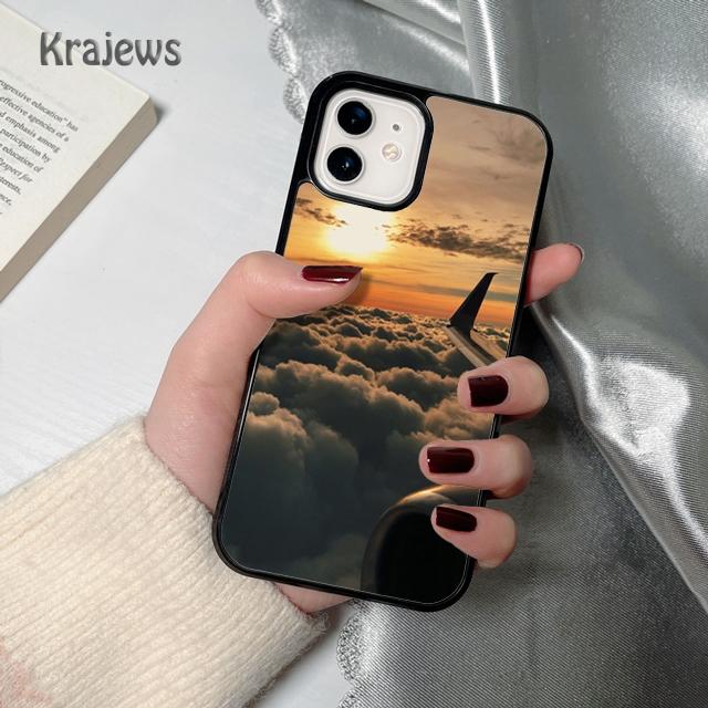 Krajews Airplane Plane Travel soft Phone Case Cover For iPhone 17 Air 16 15 14 plus 12 13 pro max coque Fundas
