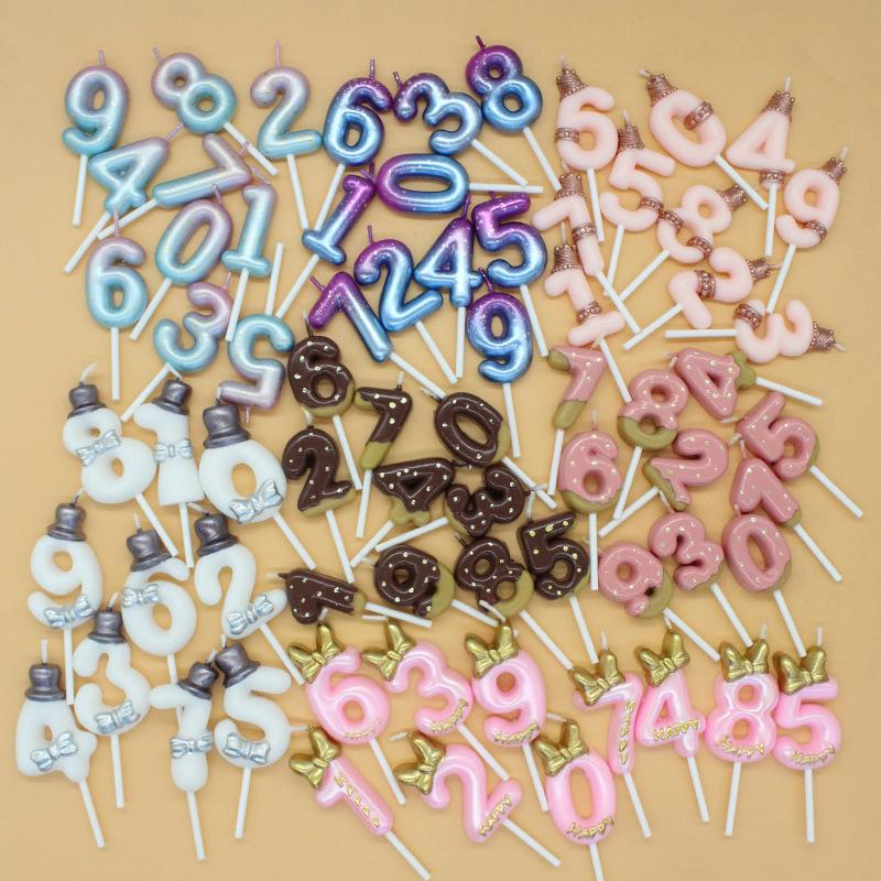 New Individually Packaged Number 0-9 Birthday Candle, Baby's One-year-old Wish, Proposal, Confession Party Decoration Candle