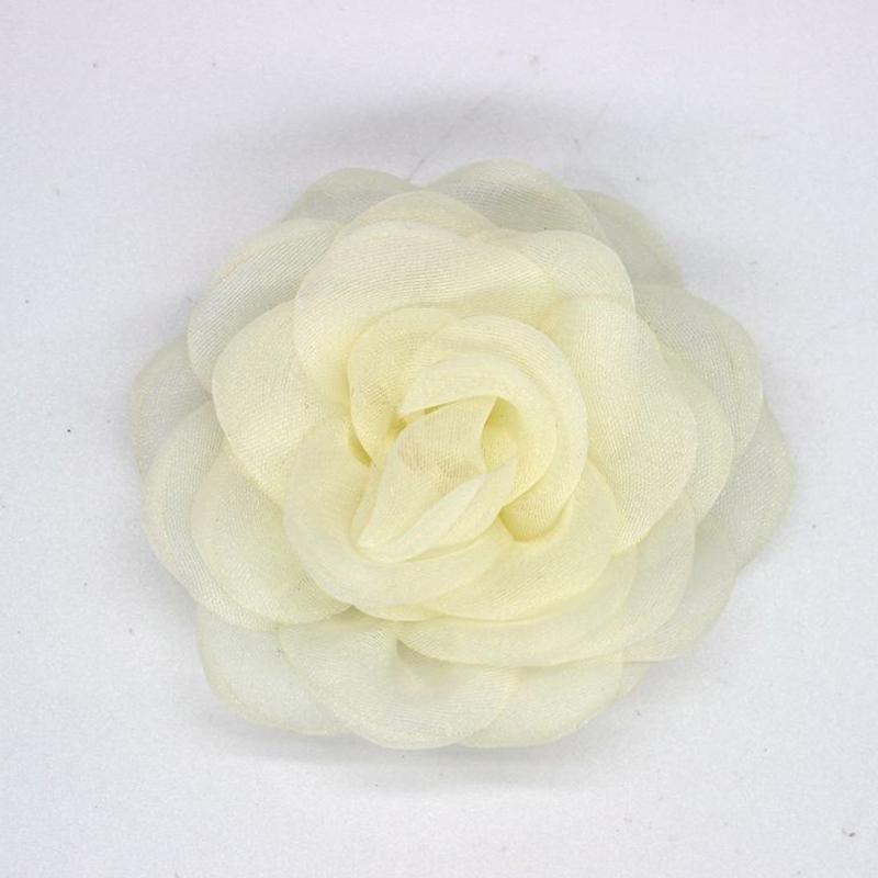 6Cm Black White Camellia Flower Brooches Korean  Corsage Lapel Pins Dress Shirt Suit Accessories For Women Lapel Pins