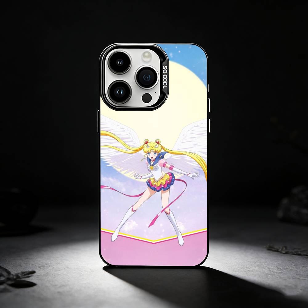 S-Sailor Moon Anime Phone Case For iPhone 17,16,15,14,13,12,11 Plus,Pro Max,XS,Colored silver phone case