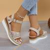 Schuhe für Damen 2025 Plateau Einfarbig Damen Casual Keilsandalen Offene Zehen Schnalle Damen Sommer Strand Sandalen Mujer