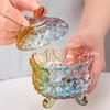 European-Style Glass Tripod Butterfly Transparent Storage Jar,Jewelry Organizer Glass Jar With Lid Candy Container Decoration