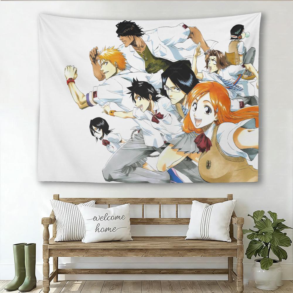 Bleach Anime Tapestry Ichigo KKurosaki Wall Hanging Aesthetic Bedroom Dorm Manga Decor