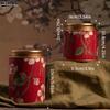 1PC Exquisite Flower Prints Round Tea Tin Tea Storage Snack Storage Box Kitchen Sealed Canister Chinese Style Tea Box Convenient
