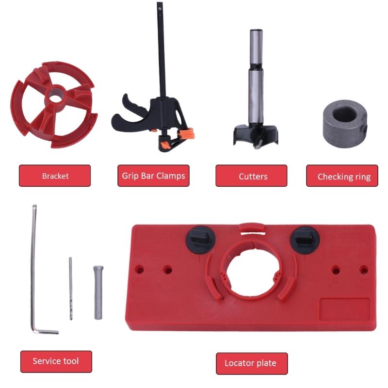 35mm Concealed Hinge Jig, Accurate Locking Hinge Drilling Jig Hole Guide Hole Puncher Locator Woodworking Tool