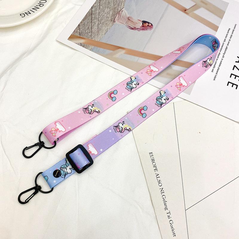 Oblique Span Mobile Phone Lanyard Adjustable Cartoon Silicone Change Bag Lanyard Card Sleeve Record Label Lanyard Lanyard