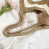Women's Roomy Woven Net Backpack, Perfect for Summer Vacations, Casual Knitted Hollow-out Shoulder Bag KTB