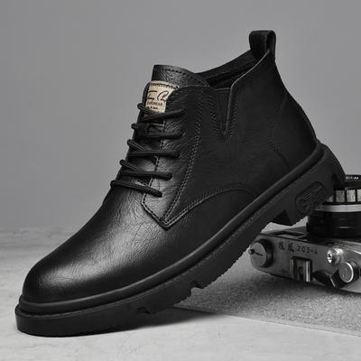 Fashion Autumn Winter Men Ankle Boots Warm Fur Plus Retro Boots Genuine Leather Man Oxford Shoes Mens Comfy Leisure Vintage Style Boots