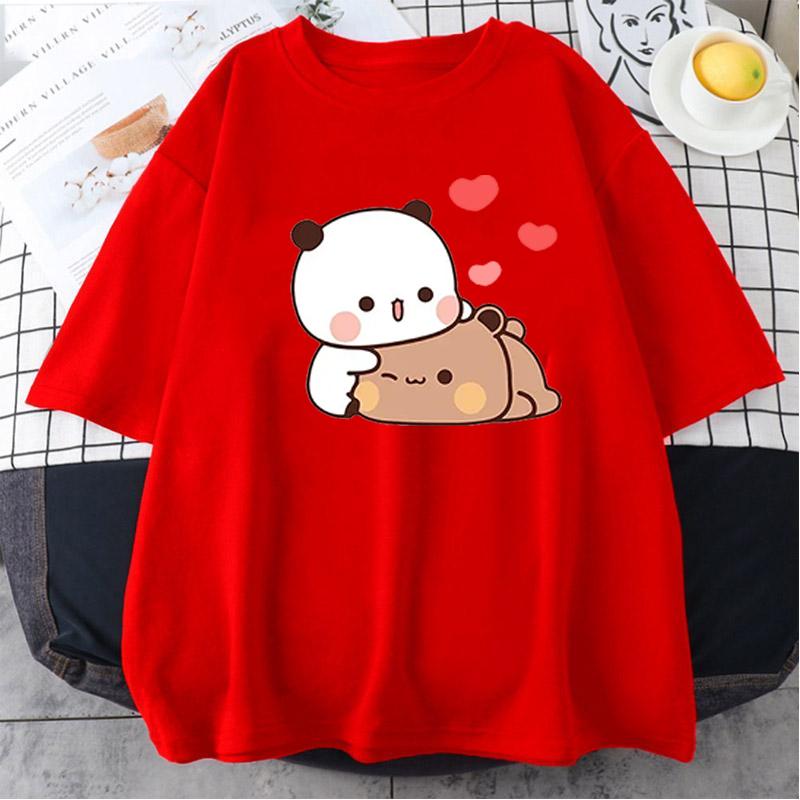 Cartoon Bubu Is Throwing Flip-flops At Dudu Summer Tshirt Dudu Was Threw Flip-flops By Bubu Since He Teases Bubu Summer Tee Tops