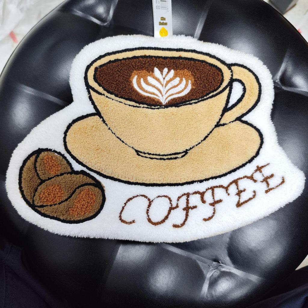 New Cartoon Coffee Series Double-Layer Water-Absorbent Coral Fleece Hand Towel for Kids