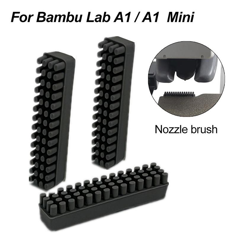 Nozzle Brush For Bambu Lab A1 / A1 Mini Wiper Silicone Brush Hotbed Mounted Scrubbers Cleaning Tool 3D Printer Parts Accessories