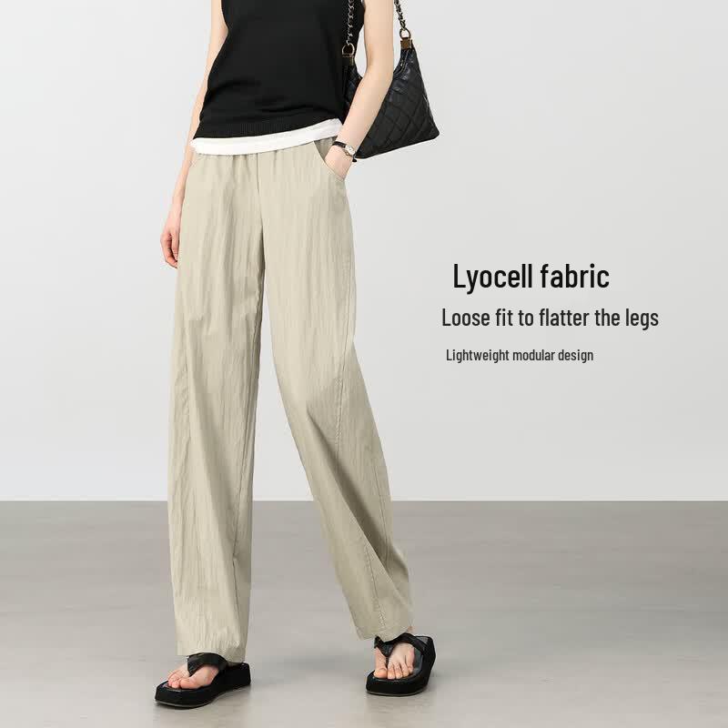 Women s Lyocell Breathable Wide-Leg Pants L