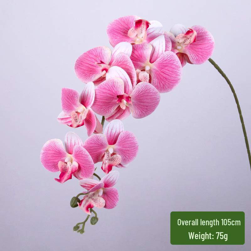 3D-печатная орхидея фаленопсис: 9 Голов Мягкие Резиновые Искусственные Цветы для Домашнего и Свадебного Декора
