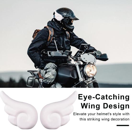 1 Pair Motorcycle Helmet Wing Decoration Adhesive Universal Cycling Scooter Bicycle Motorbike Skateboarding Helmet Decorative Wing Helmet Accessories