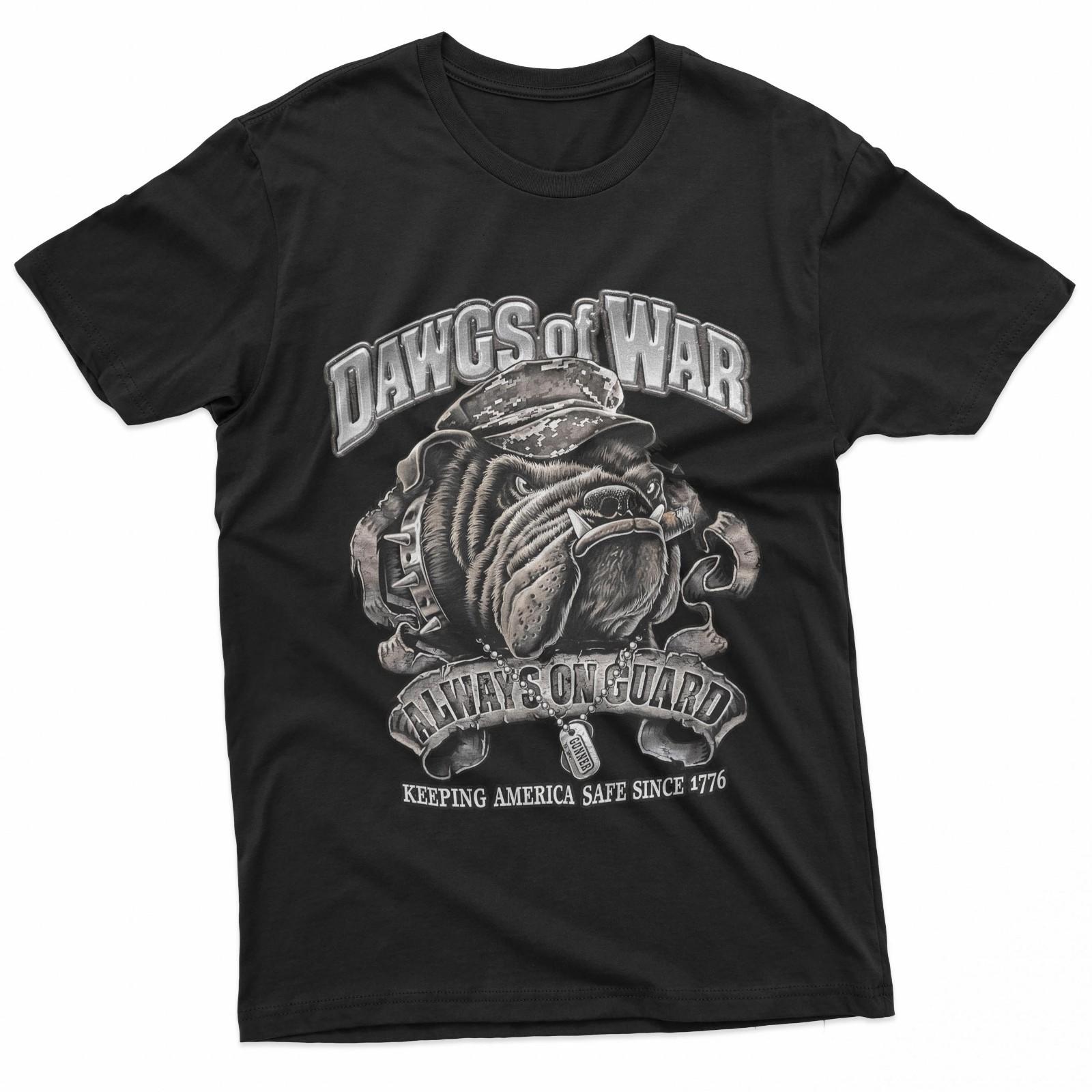 Military Bulldog Patriotic Veteran Dawgs of War T-Shirt S