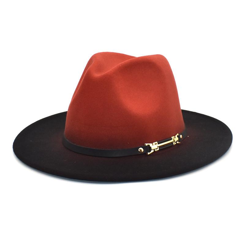 

Classic English Style Wool Felt Hat With Wide Brim For Winter Fashion Enthusiasts CaramelBlack