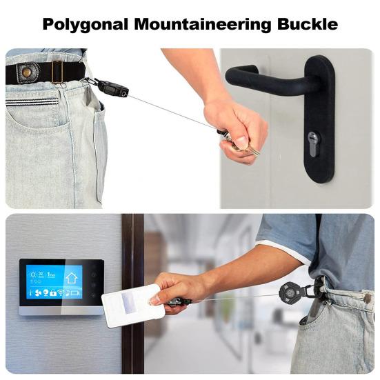 1/2 шт. брелок с многоугольным карабином и выдвижным тросом длиной 60 см — фото 3