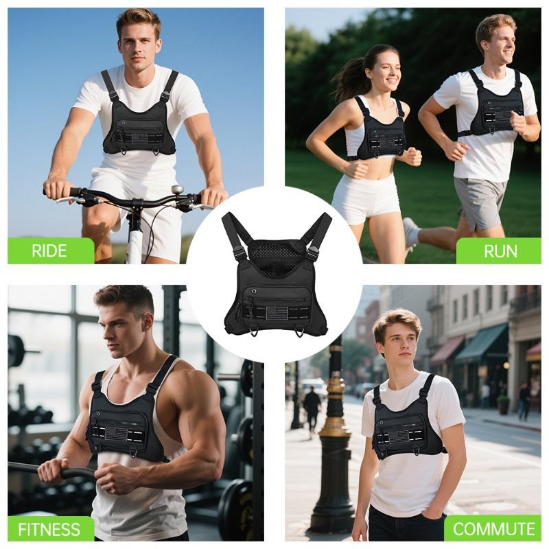 Outdoor Running Bag Cycling Jogging Hunting Vest Camping Front Chest Vest BackpackRig Sports Gym Travel Training