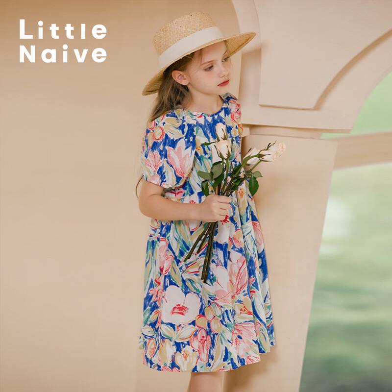 Little Naive Girls  Floral A-line Short Sleeve Dress 150