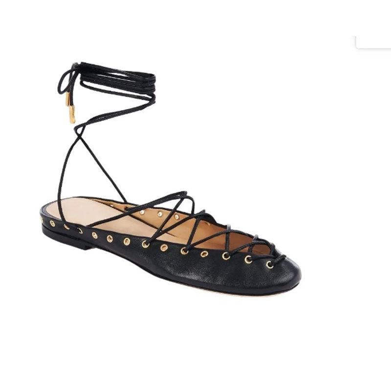 Fashion Strap Flat  Women's Shallow Mouth Single Shoes Flat Heel Ballet Shoes Light Luxury Women Work Shoes Comfortable for Work
