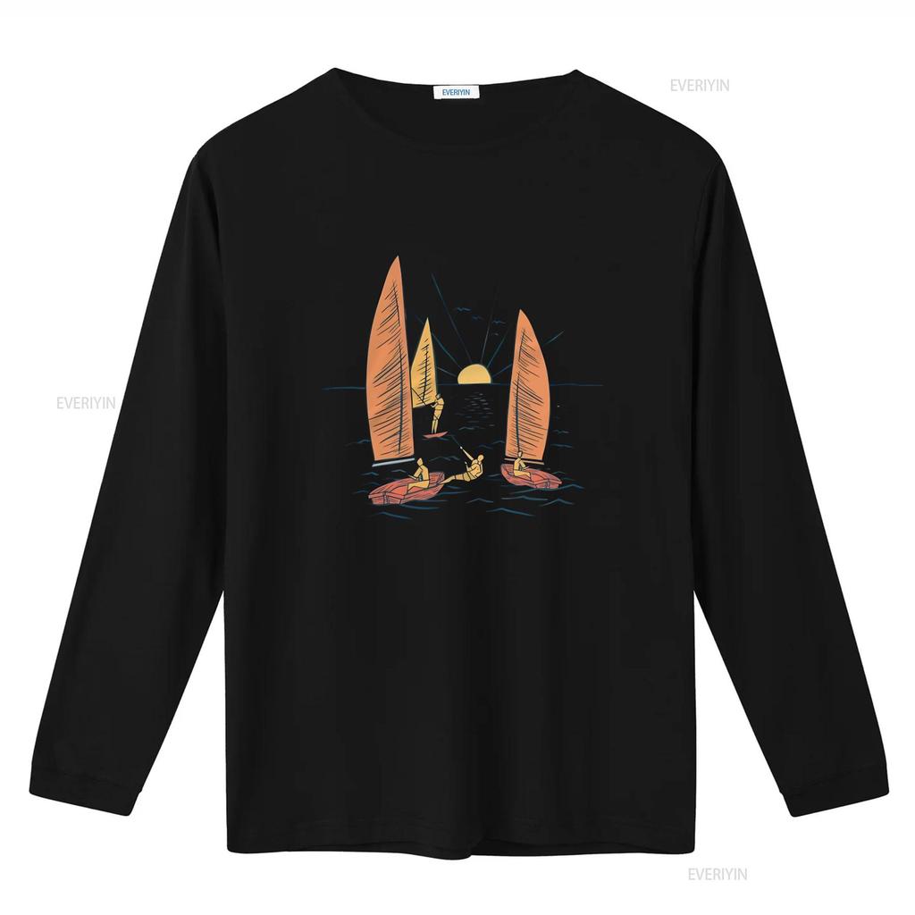 Hawaii Sailboats Nautical Theme Sailing Boat Island Surf Sailors T Shirt Top Vintage Washed Homme Comfortable Unisex Breathable