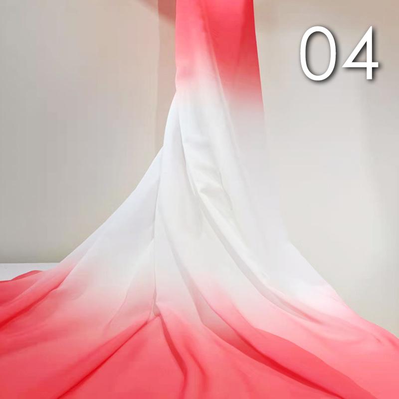 1 Yard Chiffon Gradient Rainbow Transition Color Chiffon Fabric For Diy Sewing Stage Costume Ancient Style Dress Hanfu Fabric