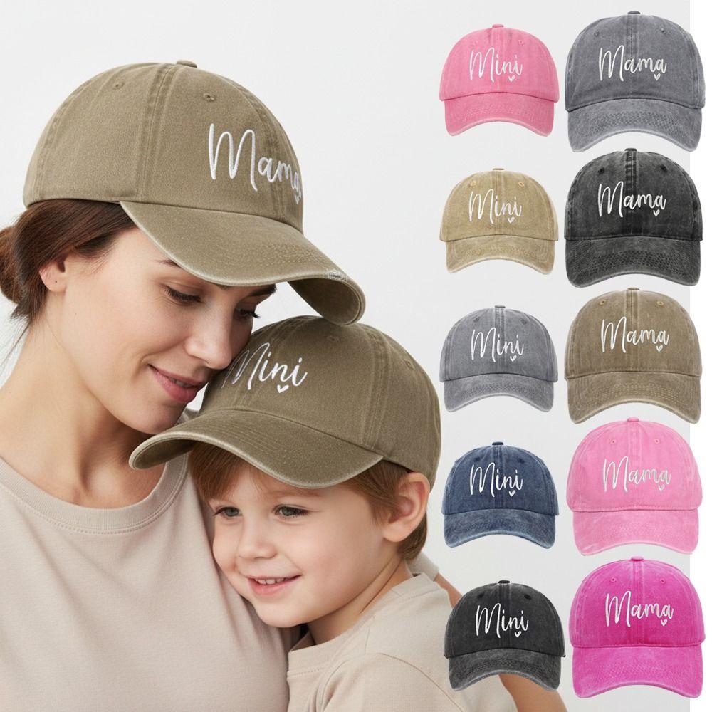 Washed Cotton Parent-child Baseball Hats Vintage Family Baseball Cap Outdoor Sunscreen Hats Gifts