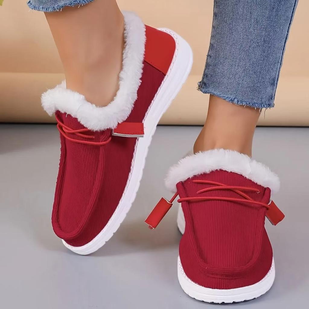 Fashion Comemore Cotton Shoes 2025 Autumn and Winter New Velvet Thickened Fur Warm Flats Casual Slip on Suede Solid Color Snow Loafers