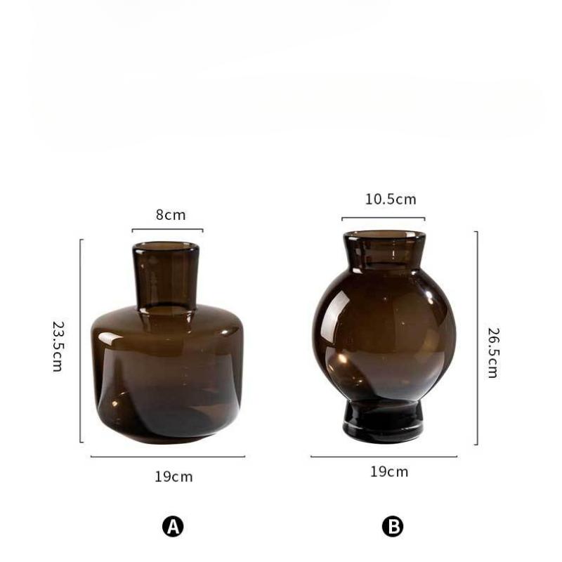 Nordic Home Decor Heavy Glass Vase Living Room Decoration Flower Arrangements Desktop Hydroponic Vase