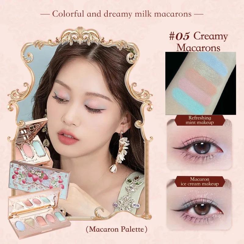 Flower Knows Fard de pleoape Pressed Glitter Căpșuni Rococo 5 Culori Textură Cremă Bronz Natural Farduri de ochi Cosmetice