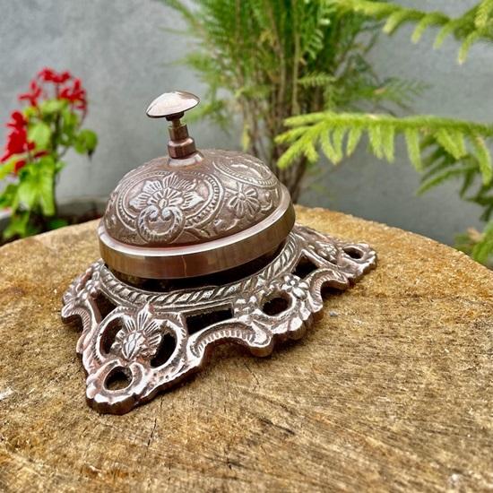 Engraved Brass Desk Bell Office Decor, Customizable