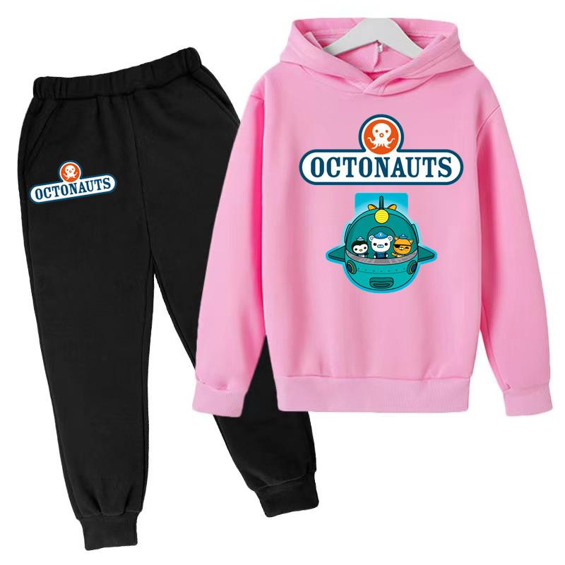 Kids Fall/Winter OCTONAUTS Clothing Sweatshirt Boys Girls Toddlers 3-12 Years Coat +trousers 2P Outdoor Sports Casual Hoodie Set