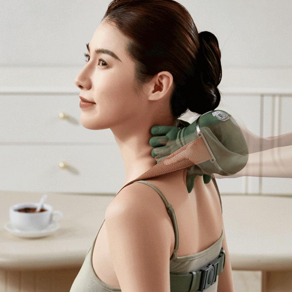 Electric 4D Shiatsu Neck & Back Massager Heated Deep Tissue Kneading Simulated Human Hand Pain Relief Muscle Relax Pillow